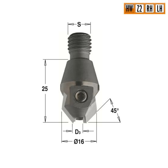 Зенкер для сверла 4x16 S=M10/30 LH CMT 351.040.12 (L1- мм, L2- мм, D1- мм, D2-10 мм)