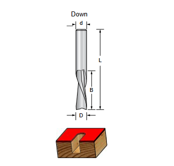 Фреза WPW SCS230603 спиральная чистовая выброс вверх Z2 D6 B20 L60 монолит, хвостовик 6 (L1-60 мм, L2-20 мм, D1-6 мм, D2-6 мм)