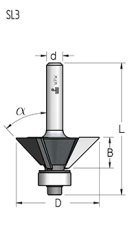 Фреза WPW SL34503 фаска угловая 45 гр B11 Z3 хвостовик 6