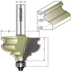 Фреза профильная "Французская классика" (ниж. подш.) Z=2 D=47.5x28.5x80 S=12 ARDEN 352211 (L1-80 мм, L2-28.5 мм, D1-47.5 мм, D2-12 мм)