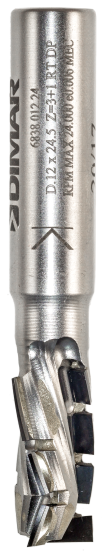 Фреза Dimar 6838.012.24 алмазная НЕСТИНГ Z2+1 D12x24,5 L75 хвостовик 12 H3 (L1-75 мм, L2-24.5 мм, D1-12 мм, D2-12 мм)