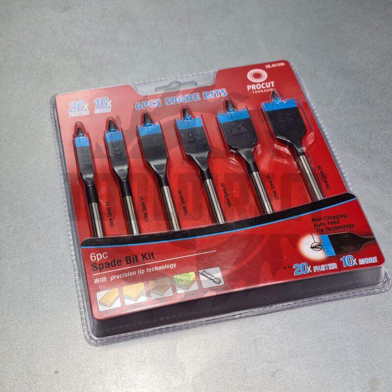 Набор усиленных перьевых свёрл D=10;12;16;18;22;25mm S=1/4 HEX PROCUT DB.401006