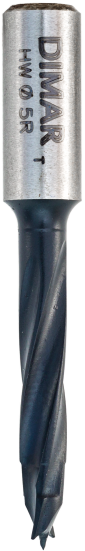 Сверло Dimar 2014035 глухое правое 4 флейты D5x30 L55,5 хвостовик 8x20 фрезер присадочный (L1-55.5 мм, L2- мм, D1-5 мм, D2-8 мм)