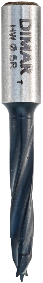 Сверло Dimar 2014035 глухое правое 4 флейты D5x30 L55,5 хвостовик 8x20 фрезер присадочный