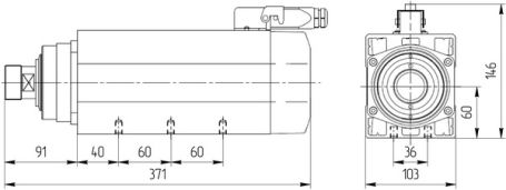 Шпиндель 5.5 кВт GDZ120x103-5.5 для фрезерного станка ЧПУ