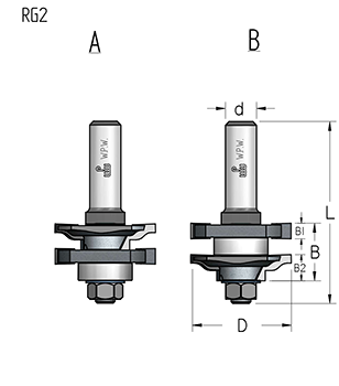 Фреза WPW RG20005 мебельный фасад римский D41 B22 подшипник хвостовик 8 (L1-70 мм, L2-22 мм, D1-41 мм, D2-8 мм)