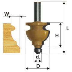 Фреза кромочная фигурная Ф44,5Х28,6 мм, хвостовик 12 мм Энкор 46411