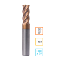 Концевая фреза с пл.торцом черновая 4 зуба, HRC 55, TiSiN, 8х17х8х80 RODMIX 54080170802