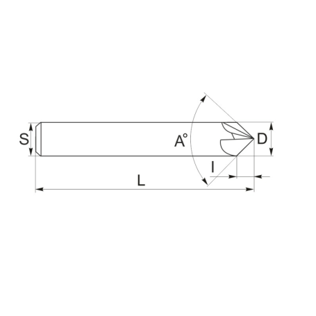 Фреза фасочная по стали Z4 DJTOL DPG4-4120 (L1-50 мм, L2- мм, D1-4 мм, D2-4 мм)