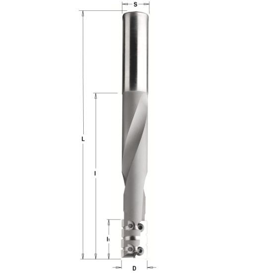 СМТ Фреза спиральная спец. для замков, смен.ножи HM Z2R S=16 D=16x23/95 RH 662.160.11 (L1-150 мм, L2-95 мм, D1-16 мм, D2-16 мм)