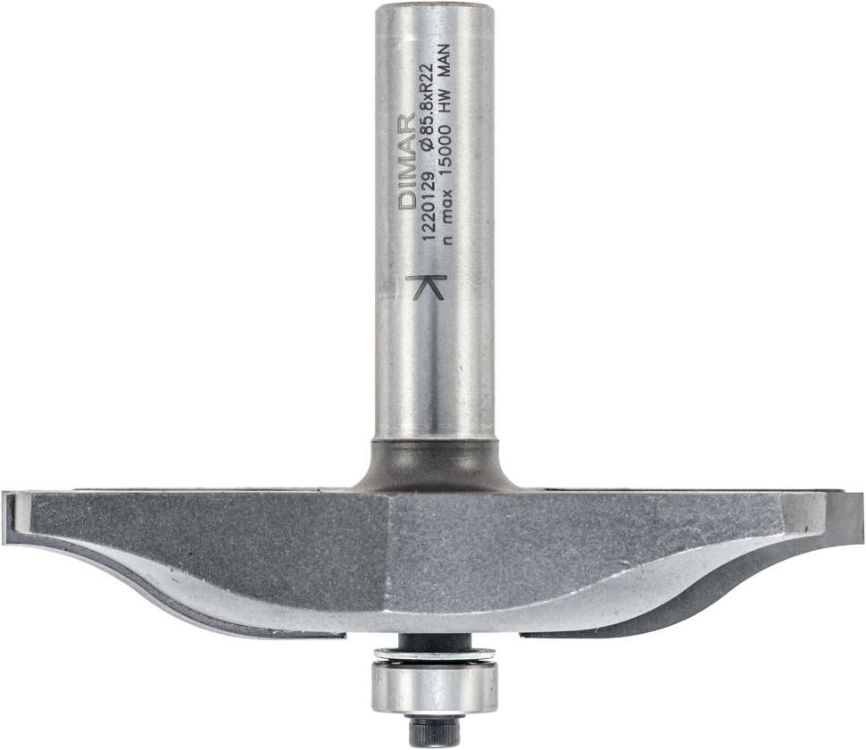 Фреза Dimar 1220129 филенка волна R22 D85,7x15,9 L75 подшипник, хвостовик 12