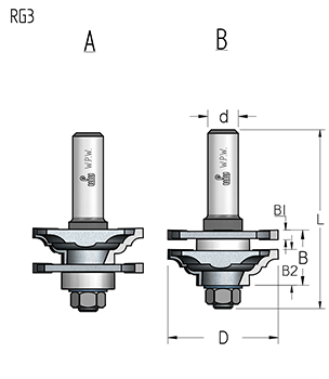Фреза WPW RG30005 мебельный фасад барокко D46 B22 подшипник хвостовик 8