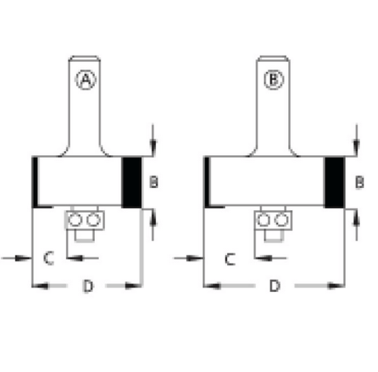Комплект фрез четвертных WP HES8005 2 фрезы и 4 подшипника 8 комбинаций четверти Z2 хвостовик 8 (L1- мм, L2- мм, D1-11 мм, D2-8 мм)