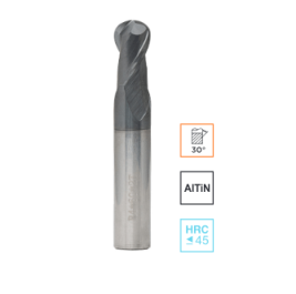 Концевая сферическая фреза 4 зуба, HRC 45, AlTiN 3x6x50 R1,5 RODMIX 7030060501