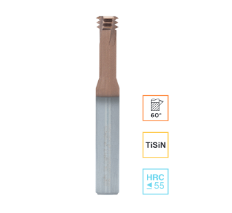 Резьбовая твердосплавная фреза с укороченной режущей частью, TiSiN М6х1,0 RODMIX 18030601001