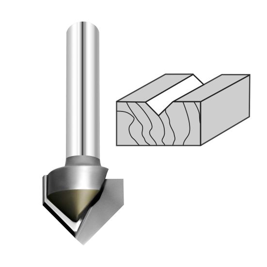 Фреза V образная 90° D=19x16x51 S=8 PROCUT 255.211916 (L1-51 мм, L2-16 мм, D1-19 мм, D2-8 мм)