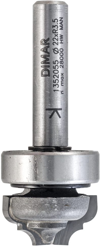 Фреза Dimar 1352055 псевдофиленка барокко R3,5 врезная D22x11,1 L54 подшипник, хвостовик 8