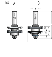 Фреза WPW RG50005 мебельный фасад кантри D41 B22 подшипник хвостовик 8