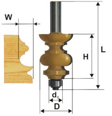 Фреза кромочная фигурная Ф38,1Х38,1 мм, хвостовик 12 мм Энкор 46413