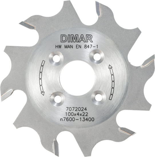 Фреза насадная Dimar 7072024 тип 2 для ламелей Z6pos D100x4 Z6 посадка 22 (L1- мм, L2-4 мм, D1-100 мм, D2-22 мм)