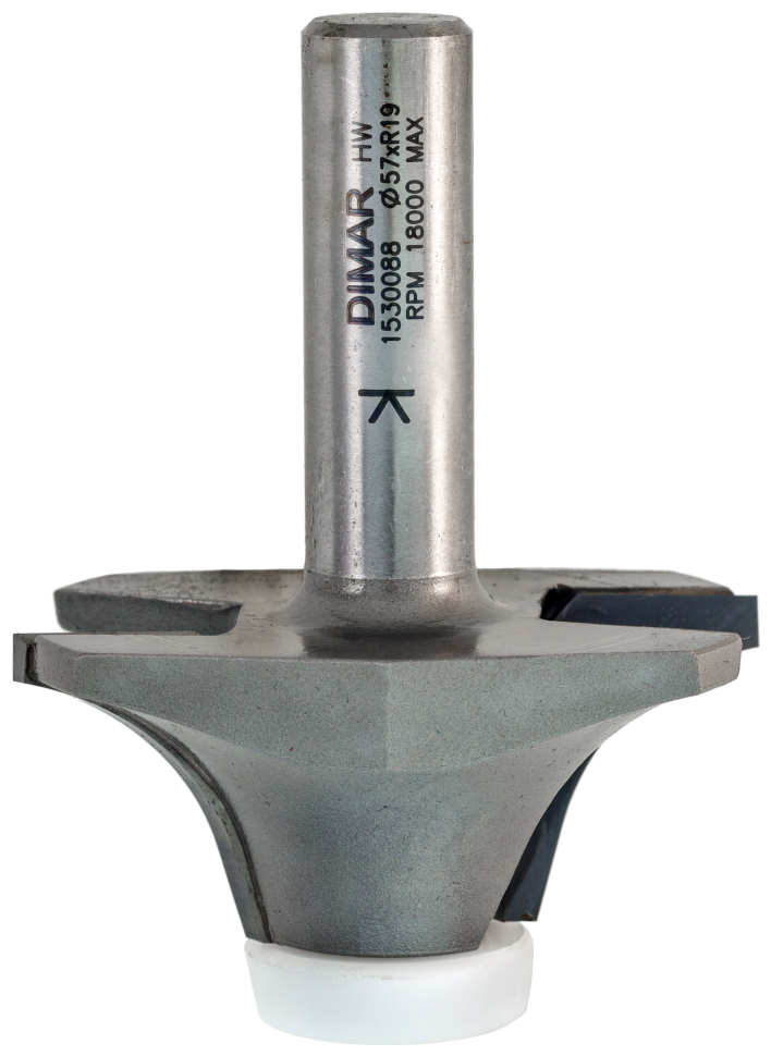 Фреза Dimar 1530089 для вклейки мойки стенки 17° гр радиус R19мм D57x24 L76 подшипник конический пластик, хвостовик 12