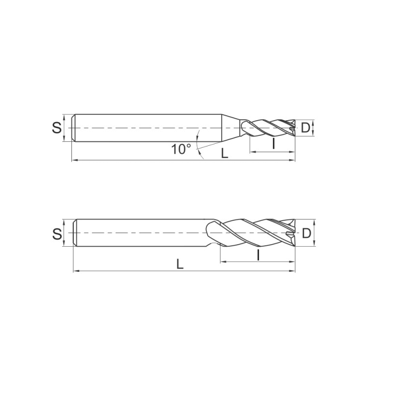 Фреза по стали Z4 DJTOL DHE4-10