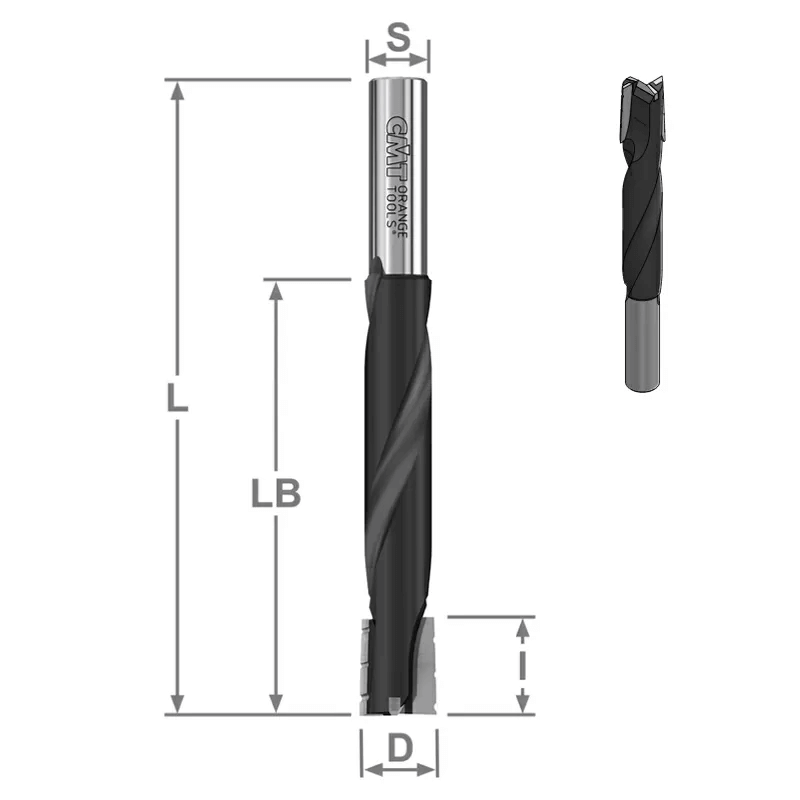 Фреза со стружколомом D16x20/70 L130 Z=2/R S=12x40 RH CMT S161.161.11