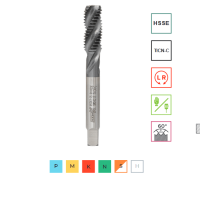 Метчик машинный UNC 3/4-10 (HSS-E+ TICN-C) ISO, 2В, спиральный RODMIX 1619030410