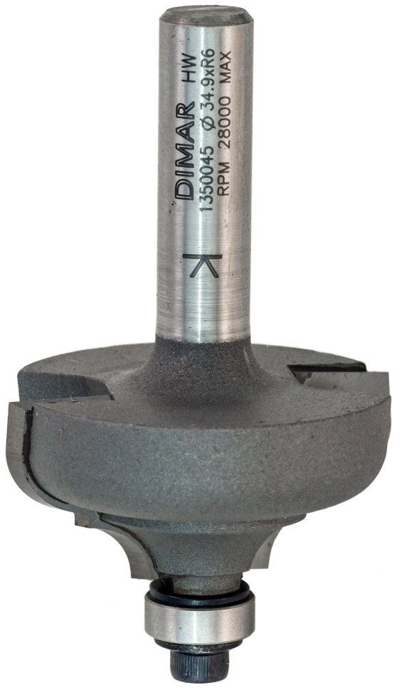 Фреза Dimar 1350045 фаска ампир R D34,9x17,5 L58,5 подшипник, хвостовик 8