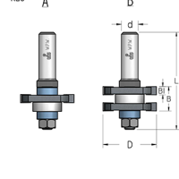 Фреза WPW RG60005 комплект соединение шип-паз D41 B19 подшипник хвостовик 8