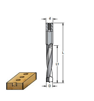 Сверло D4 глухое левое L57,5 WPW DDB04577L присадка хвостовик 10мм