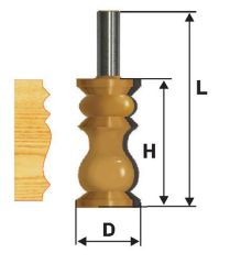 Фреза кромочная фигурная Ф32Х57,2 мм, хвостовик 12 мм Энкор 46419