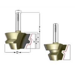 Фреза для углового сращивания "Бочка" 22.5гр. D=37.3x22.2x55 S=8 ARDEN 604822