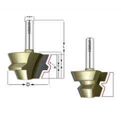Фреза для углового сращивания "Бочка" 22.5гр. D=37.3x22.2x55 S=8 ARDEN 604822