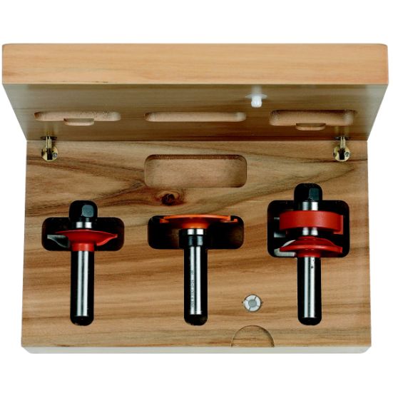 СМТ Комплект 3 фрез мебельный фасад 20,6мм под стекло S=12,7 D=41,5 855.803.11 (L1-76.9 мм, L2-20.6 мм, D1-41.5 мм, D2-12.7 мм)