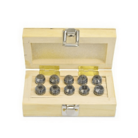 Набор цанг ER16 | DIN 6499 - 10 цанг в деревянном кейсе