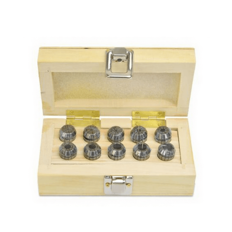 Набор цанг ER16 | DIN 6499 - 10 цанг в деревянном кейсе