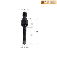 Сверло HW для присадочного станка 10x30x Z=2+2 S=M8/9 LH CMT 352.100.12