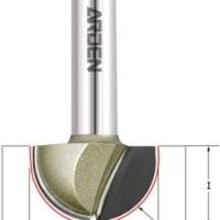 Фреза пазовая полукруг (чаша) Z=2 R=6 D=12x9.5x42 S=8 ARDEN 203814