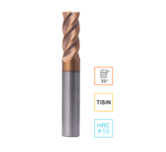 Концевая фреза с пл.торцом черновая для алюминиевых сплавов 3 зуба, HRC 45, 16х45х100 RODMIX 55160451001