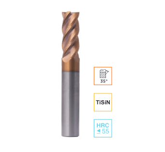 Концевая фреза с пл.торцом черновая для алюминиевых сплавов 3 зуба, HRC 45, 16х45х100 RODMIX 55160451001