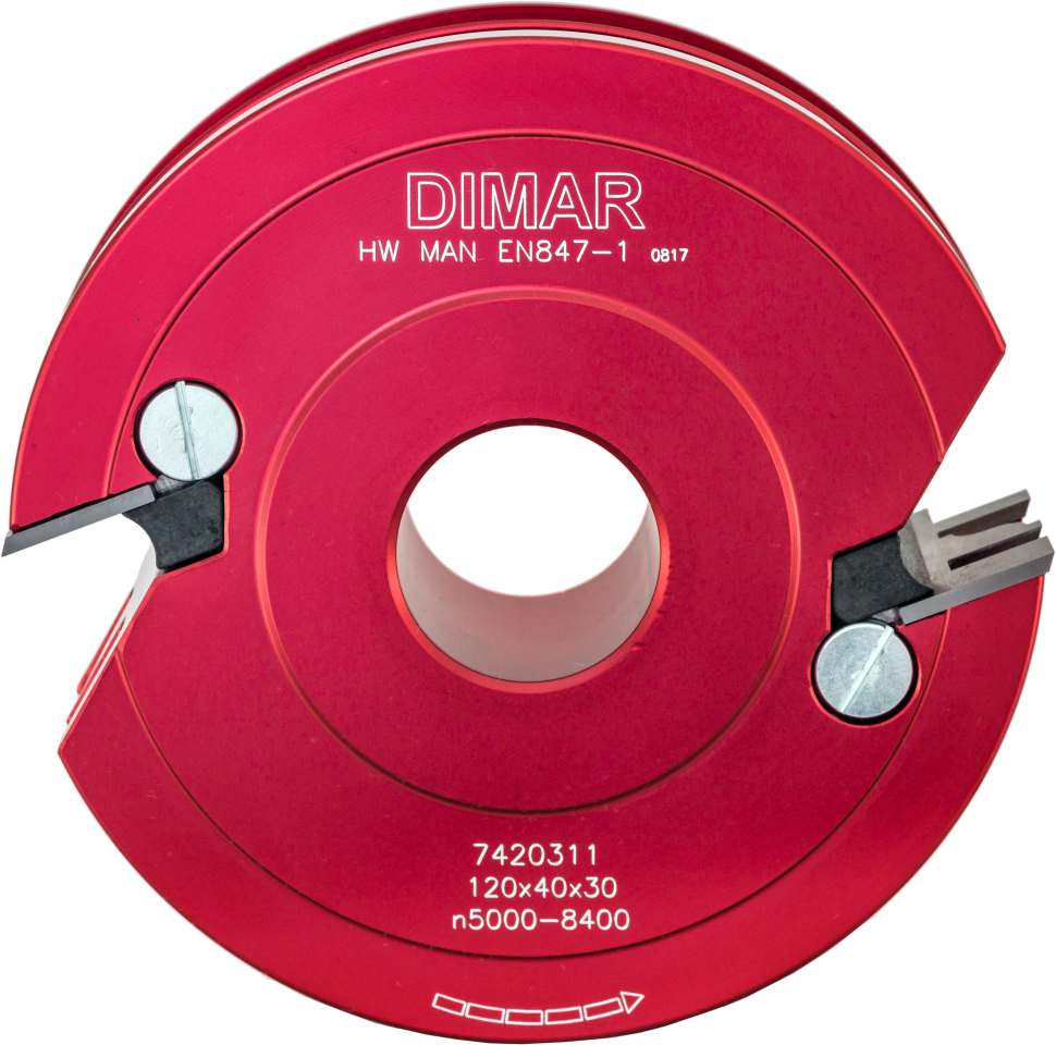 Фреза насадная Dimar 7420311 мебельный ФАСАД профиль 1 барокко D120x40 Z2 сменные ножи посадка 30