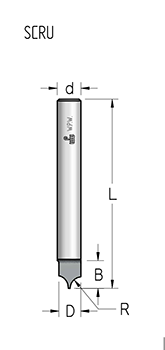 Фреза WPW SCRU244 монолитная паз галочка радиус 2,4 D5 B6,3 хвостовик 6,35