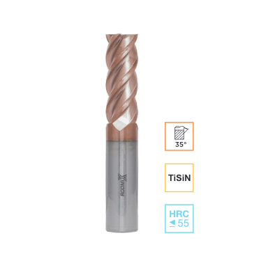 Концевая фреза с плоским торцом 4 зуба, HRC 55, TiSiN 1,5х4х50 RODMIX 5015040502