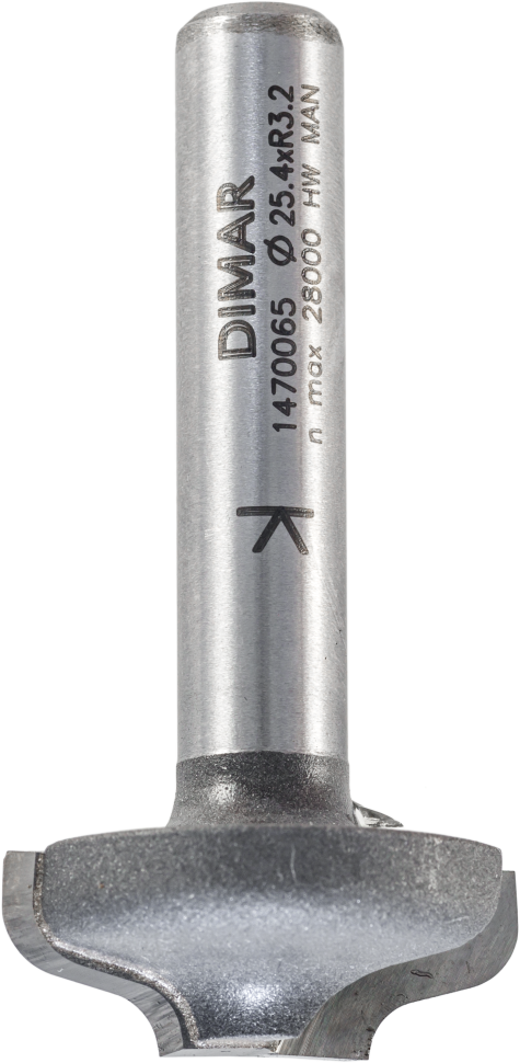 Фреза Dimar 1470065 псевдофиленка Рим R3,2 врезная D25,4x9,5 L49 хвостовик 8