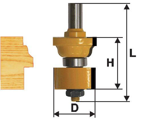 Фреза комбинированная универсальная Ф34,8Х44,5 мм, хвостовик 12 мм Энкор 46507 (L1-76 мм, L2-44.5 мм, D1-34.8 мм, D2- мм)
