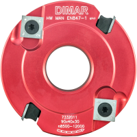 Фреза насадная Dimar 7332011 четвертные прямой рез четверть 40x15мм D90 aluminum Z2+4 корпус алюминий сменные ножи посадка 30