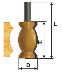 Фреза кромочная фигурная Ф31,8Х57,2 мм, хвостовик 12 мм Энкор 46422