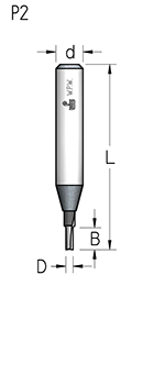 Фреза WPW P21032i пазовая монолитный резец D3,2 B11 хвостовик 3,2 (L1-38 мм, L2-11 мм, D1-3.2 мм, D2-3.2 мм)