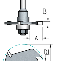 Фреза WPW N302583 дисковая Z3 паз 2,5 D47,6 и оправка с подшипником хвостовик 6